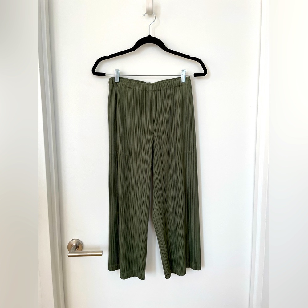 Pleats Please army green pants